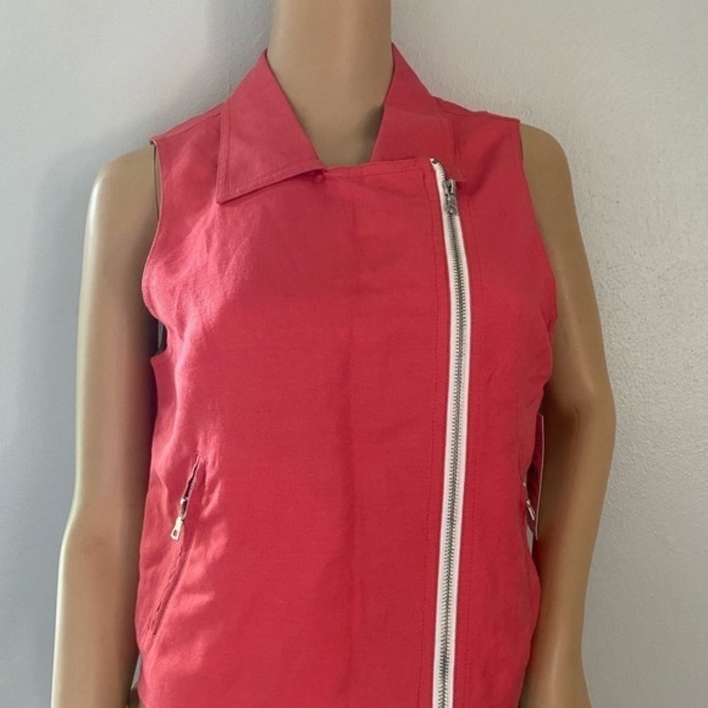 Karen Kane moto vest jacket size S linen blend - Picture 4 of 12